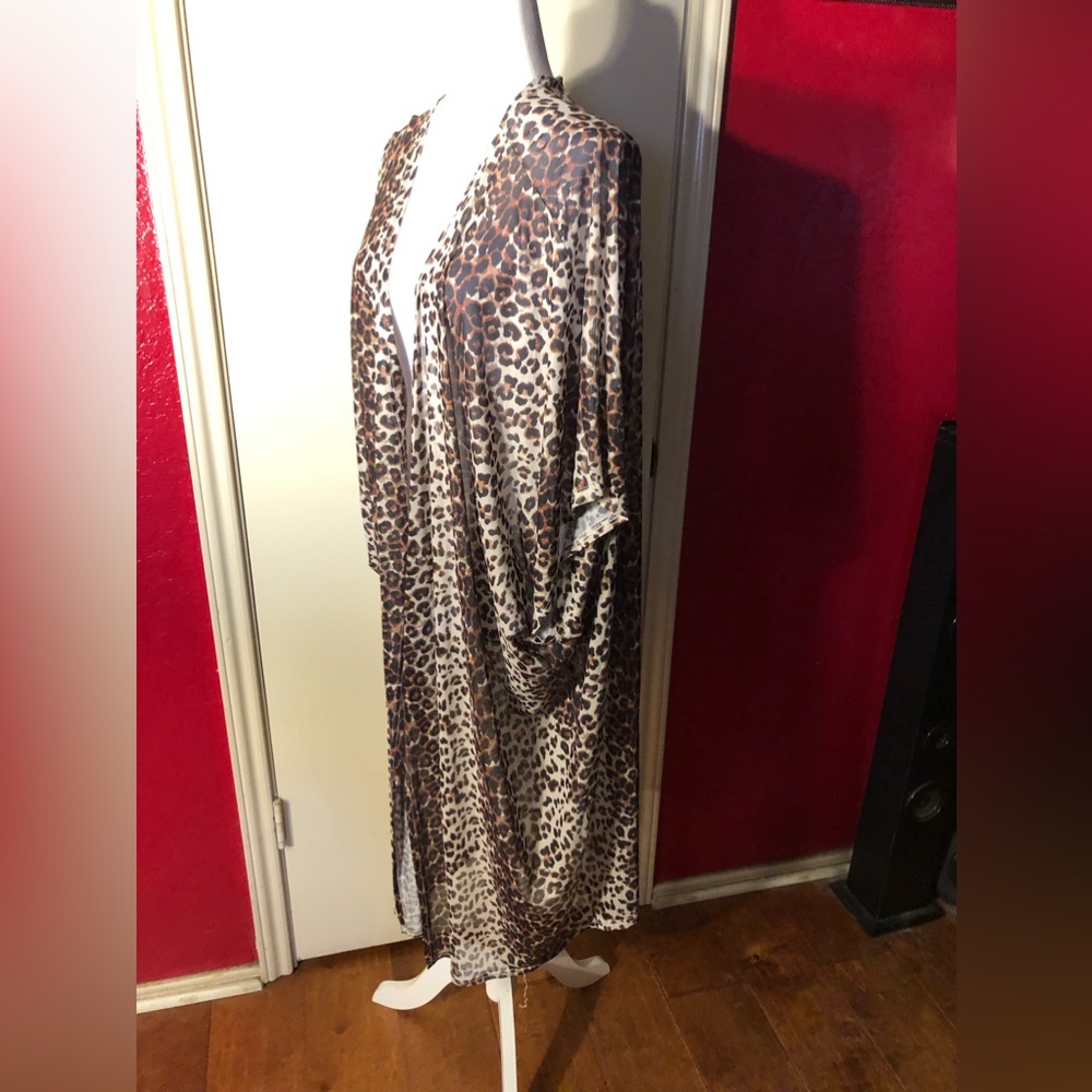 Lulus Leopard Print Sheer Duster - Picture 3 of 7